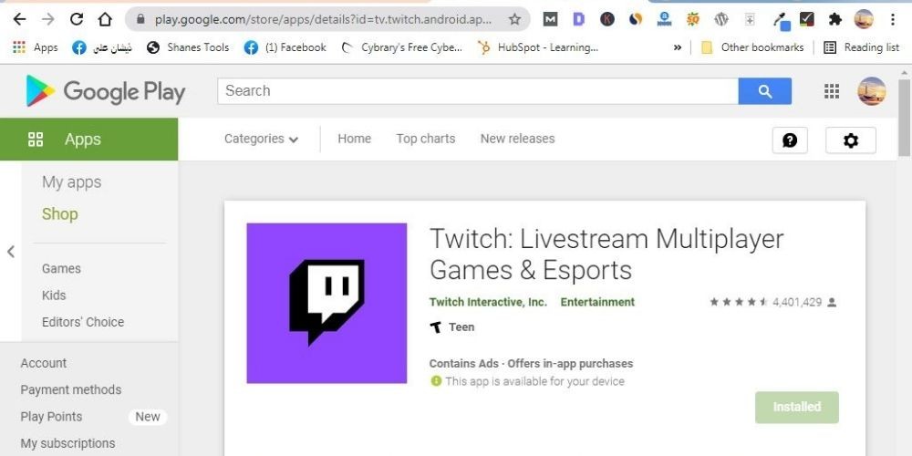 Twitch App on Android