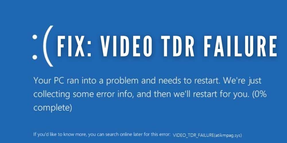 Video TDR Failure